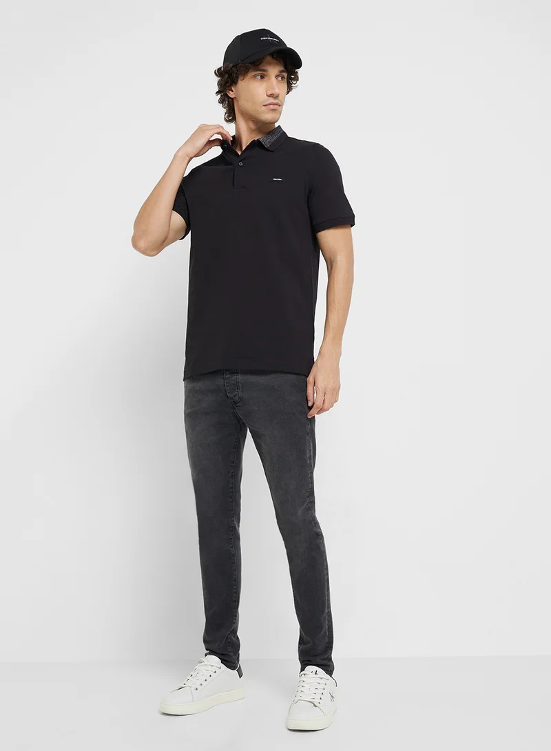 CALVIN KLEIN Stretch Pique Grindle Short Sleeve Polo