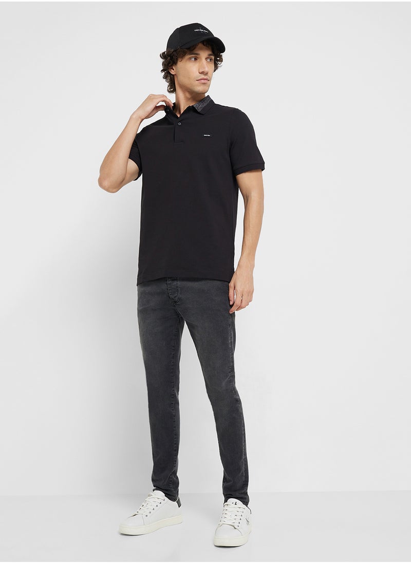 CALVIN KLEIN Stretch Pique Grindle Short Sleeve Polo  - Image 4