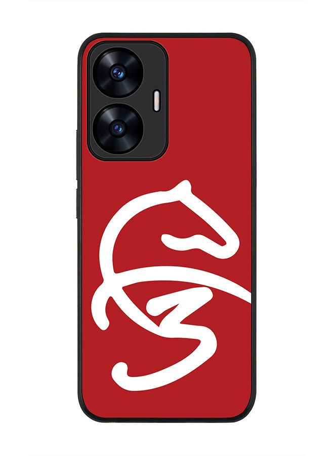 Stylizedd غطاء واقي أسود متين لحالة Realme C55 4G - تصميم فاخر، نحيف، مرن، مطاطي، حواف مضادة للسقوط، غطاء رقيق من TPU جل - تصميم Faz3 Style Red - Image 1