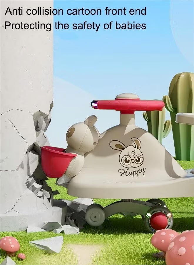 Aissiora Kids' Twist Car Ride Toy for Children Aged 2-6 Swing Car With Lights and Music Silent Wheels Anti-tipping Suitable for children aged 2-6 - Image 5