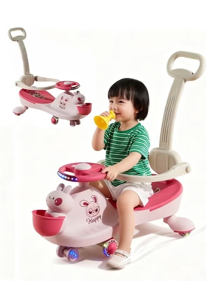 Aissiora Kids' Twist Car Ride Toy for Children Aged 2-6 Swing Car With Lights and Music Silent Wheels Anti-tipping Suitable for children aged 2-6 - Image 1