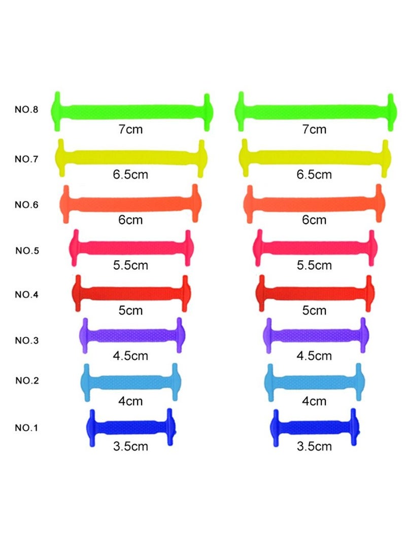 Excefore - 16 Pcs Lazy Tying-Free Elastic Shoelaces ElasticWaterproof No Tie Shoe Laces for Sneakers Laces Special No Tie Rubber for Kids and Adults Sneakers Running Shoes Boots Board Shoes and Casual Shoes - Image 1