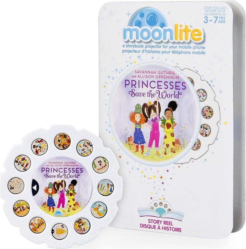 Moonlite Moonlite Storybook Reels For Flashlight Projector, Kids Toddler | Princesses Save the World | Single Reel Pack Story for 12 Months and Up  - Image 1