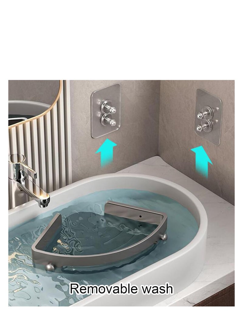 ARCOON Shower Caddy Corner,Removable Shower Storage Rack Shelf Organizer No Drilling,Self Adhesive Bathroom Shelves with Hooks,Bathroom Caddy (Grey/3pcs)