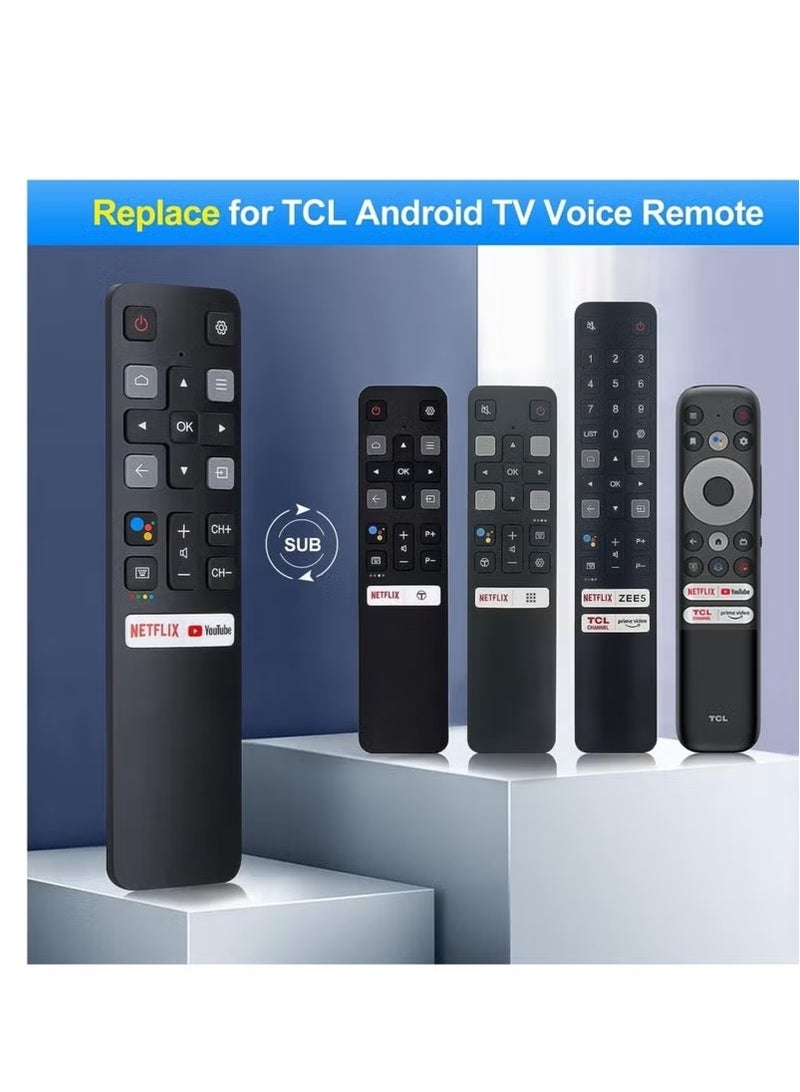جهاز التحكم عن بعد PopZa Voice البديل لجهاز التحكم عن بعد TCL-Android TV، RC802V الجديد والمُحسّن لأجهزة التلفزيون الذكية TCL مع وظيفة Google Voice، وأزرار Netflix وYouTube - Image 2