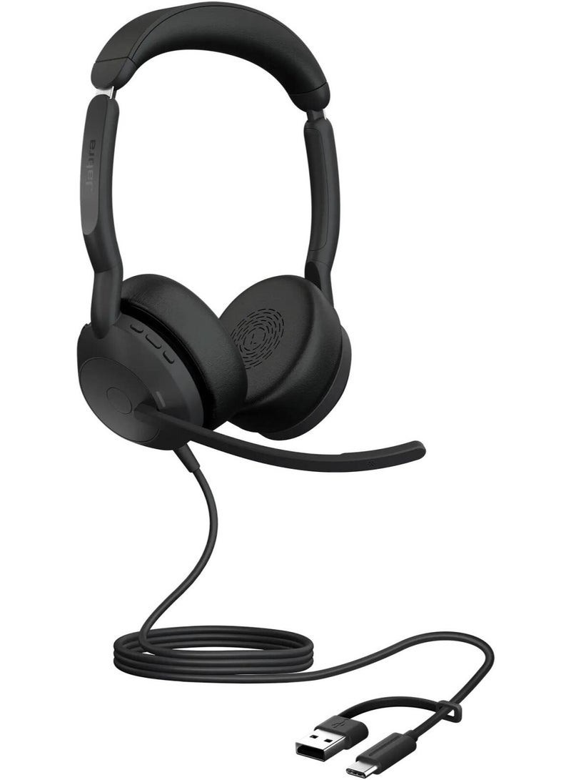 جابرا سماعة بلوتوث Evolve2 50 مع إلغاء الضوضاء النشط (ANC)، اتصال مزدوج (بلوتوث + USB-A/USB-C)، ميكروفون مزود بإلغاء الضوضاء، صوت ستيريو، معتمد من Microsoft Teams/Zoom، سماعات أذن مريحة للكمبيوتر والموبايل | 25089-999-799 - Image 3