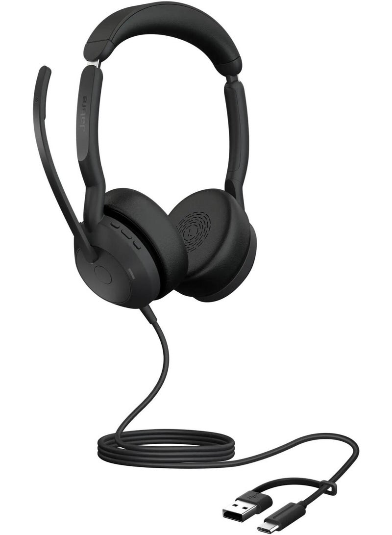 جابرا سماعة بلوتوث Evolve2 50 مع إلغاء الضوضاء النشط (ANC)، اتصال مزدوج (بلوتوث + USB-A/USB-C)، ميكروفون مزود بإلغاء الضوضاء، صوت ستيريو، معتمد من Microsoft Teams/Zoom، سماعات أذن مريحة للكمبيوتر والموبايل | 25089-999-799 - Image 4