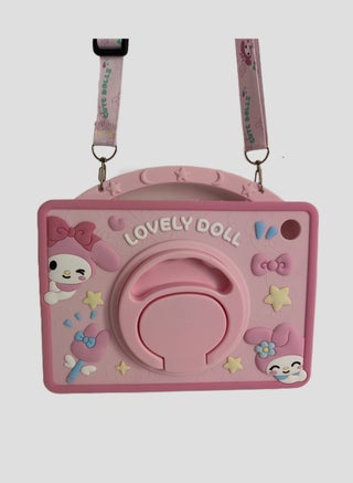 Compatible with Samsung Galaxy Tab A9 Case 8.7 inch 2023,A11 / A9 8.7 Inch 2025/2023,with Pencil Holder & Shoulder Strap, Soft Silicone Multi-Angle Kids Cover for Galaxy Tab A9 Tablet SM-X110/X115 (pink) - view 2