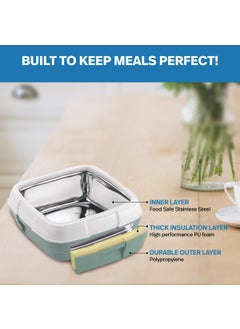 PINNACLE Pinnacle Paloma Lunch Box with 4-Clip Lock lid for Hot & Cold Food | Vaccum Release Knob | Leakproof Tiffin | Ideal for Office, School, Picnic, Travelling (500 ML, Mist Green)  - Image 2