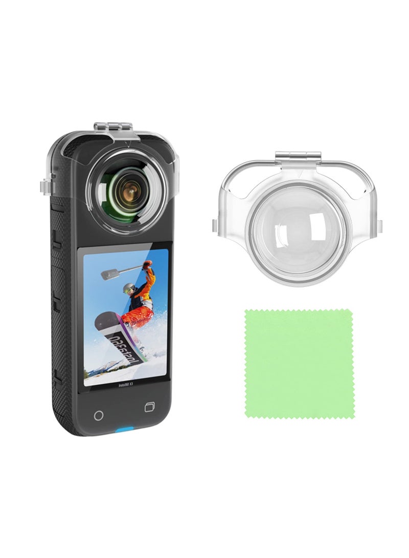 SOLARAE Lens Guard for Insta360 X3, Quick-Detach Transparent Water-Proof Shockproof Transparent Cover, Free of Disassembly, Shooting Protective Cover, Lens, Dust-proof, Scratch-Proof and Drop-Proof Shell - Image 1