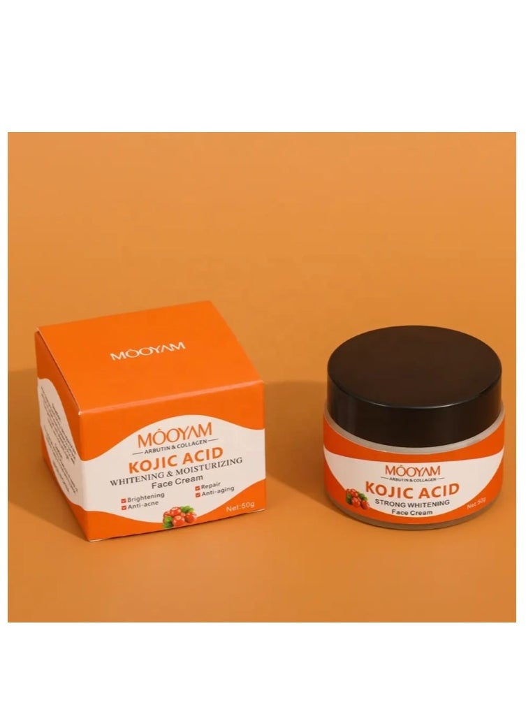 MOOYAM - Kojic Acid Face cream Anti Aging Wrinkle Acne Dark Spot Removing Whitening Face Cream 50g - Image 1