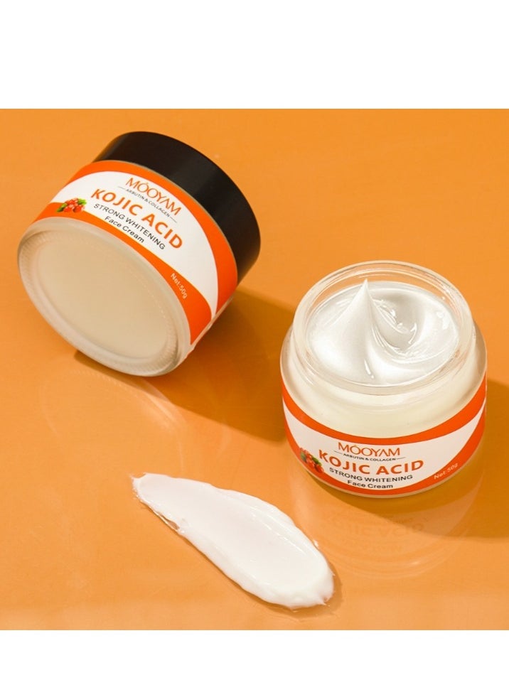 MOOYAM - Kojic Acid Face cream Anti Aging Wrinkle Acne Dark Spot Removing Whitening Face Cream 50g - Image 1