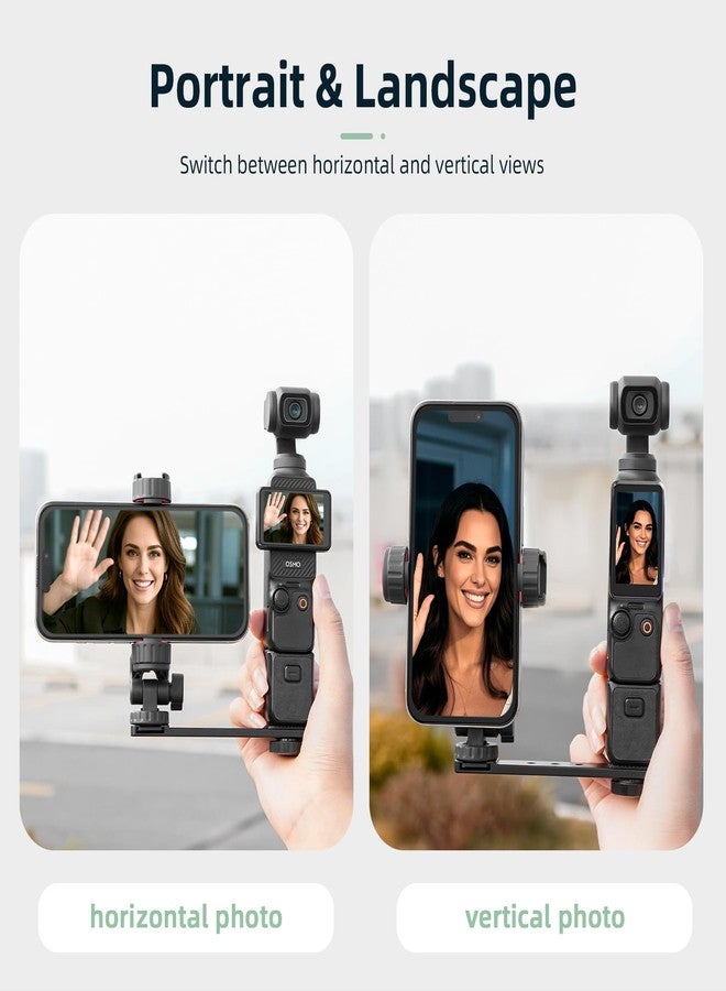 BRDRC حامل هاتف BRDRC Pocket 3، مشبك هاتف معدني قابل للتمديد مع برغي 1/4 بوصة وقاعدة تثبيت باردة لملحقات DJI Osmo Pocket 3 Creator Combo - يمكن استخدامه مع عصا السيلفي ثلاثية القوائم - Image 4