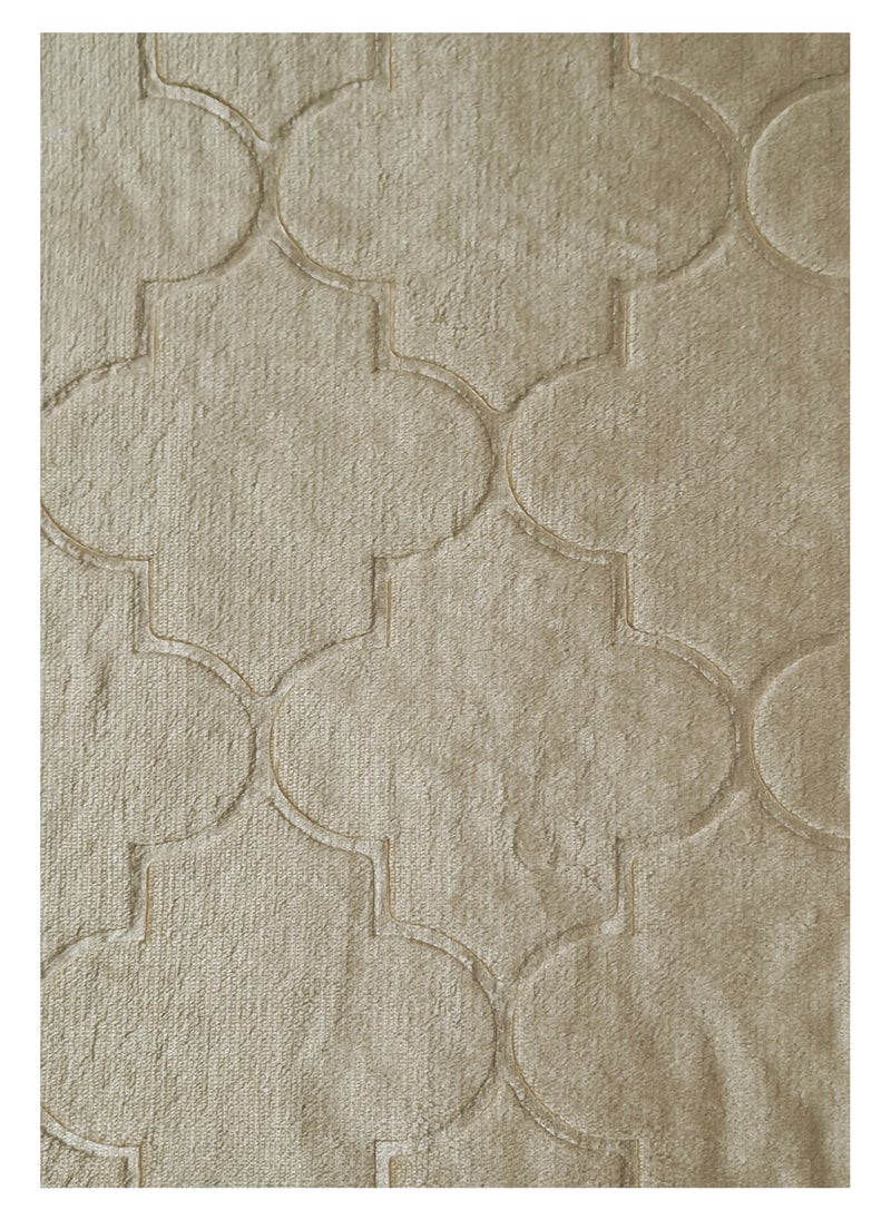 Fabienne - Embossed Prayer Mat Anti-Slip Velvet Top Islamic Prayer Mat New Design Thick Padded Sajadah Prayer Rug for Men Women Eid Gift Ramadan Off White 70 x 110 cm - Image 1