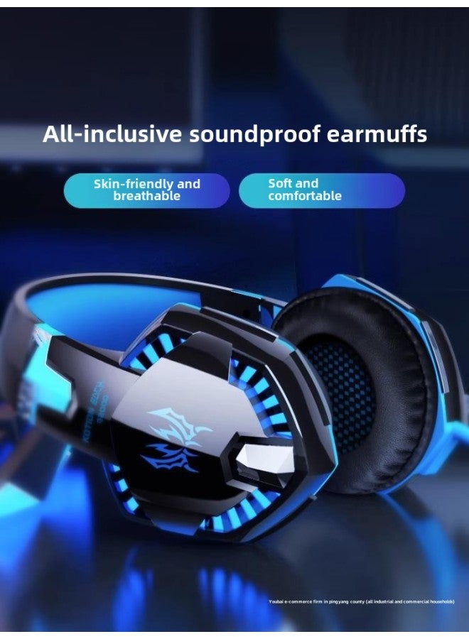Inzhuo Headset Computer Headset Desktop Notebook E-Sports Microphone Microphone Wired 7.1 Channel-Color:Official Standard Configuration-ice Cyan Bluetooth Version  - Image 5