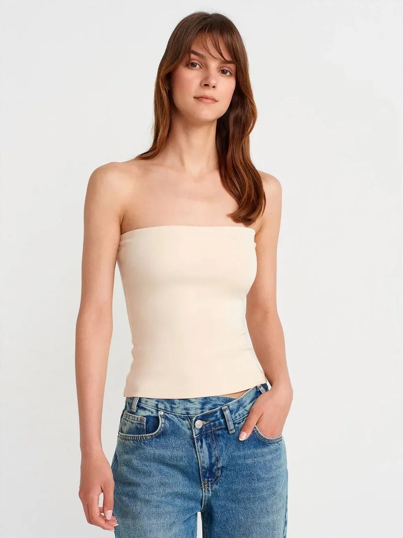 ديلفين Dilvin Strapless Slim-fit Jersey Blouse