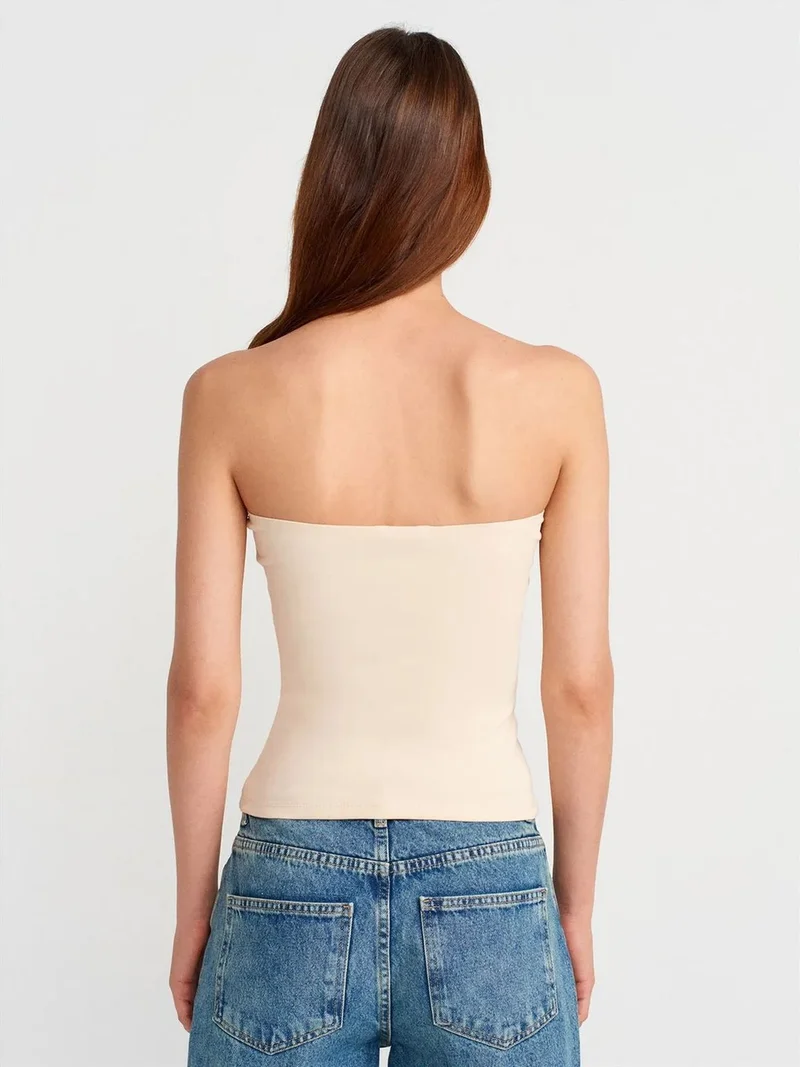ديلفين Dilvin Strapless Slim-fit Jersey Blouse