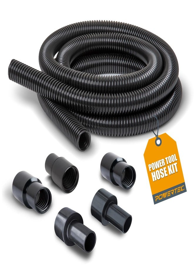 POWERTEC 70347 10 Ft. Dust Collection Hose Kit with 5 Fittings for Woodworking Power Tools Home and Wet/Dry Shop Vacuums - Image 1