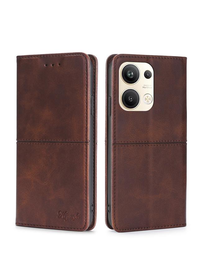 اس-توب جراب لهاتف OPPO Reno9 Pro+ 5G جراب هاتف جلدي مغناطيسي أفقي قابل للطي من نسيج البقر - Image 1