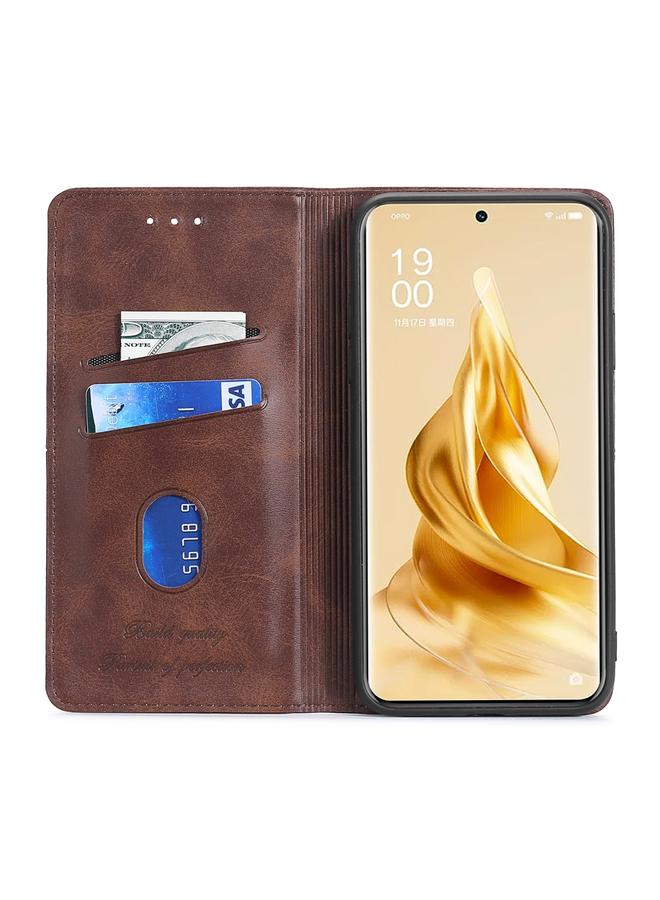 اس-توب جراب لهاتف OPPO Reno9 Pro+ 5G جراب هاتف جلدي مغناطيسي أفقي قابل للطي من نسيج البقر - Image 3