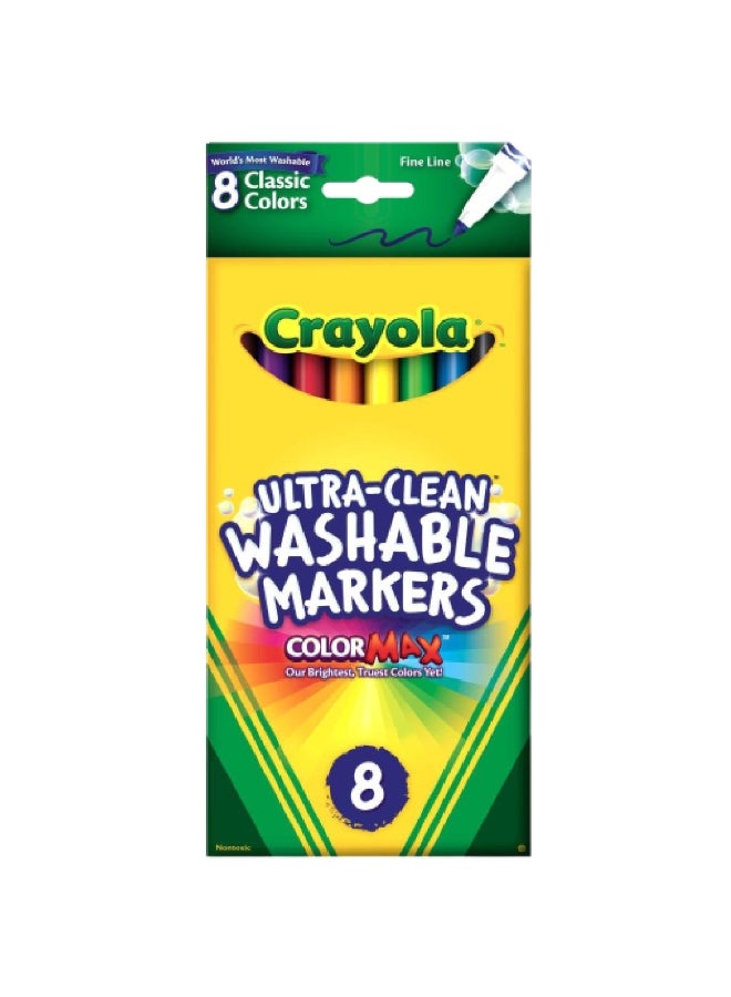 Crayola 8-Piece Fine Line Ultra-Clean Washable Marker Set Multicolour 17 x 9 x 2 cm CRA5878097019 