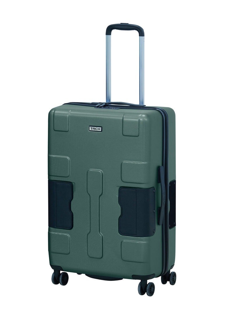 TACH Connectable Hard Case Carry on Luggage Bag with TSA Lock, Charging Port, Water Bottle Holder, 22 Inch, Green - Image 1