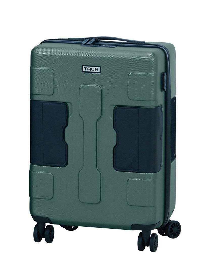 TACH Connectable Hard Case Carry on Luggage Bag with TSA Lock, Charging Port, Water Bottle Holder, 22 Inch, Green - Image 3