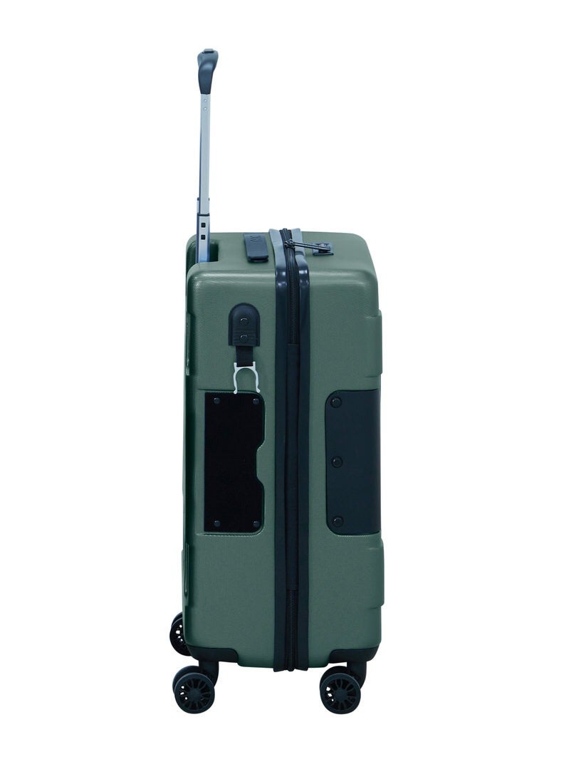 TACH Connectable Hard Case Carry on Luggage Bag with TSA Lock, Charging Port, Water Bottle Holder, 22 Inch, Green - Image 2