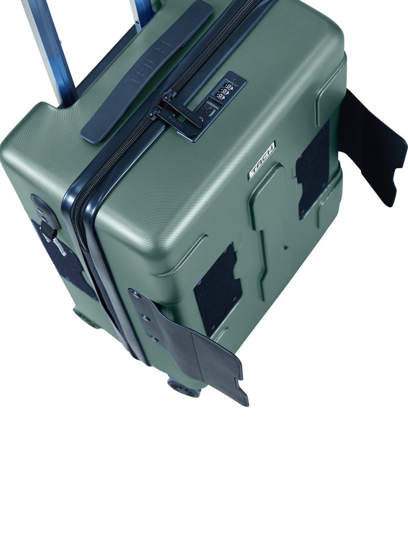TACH Connectable Hard Case Carry on Luggage Bag with TSA Lock, Charging Port, Water Bottle Holder, 22 Inch, Green - Image 4