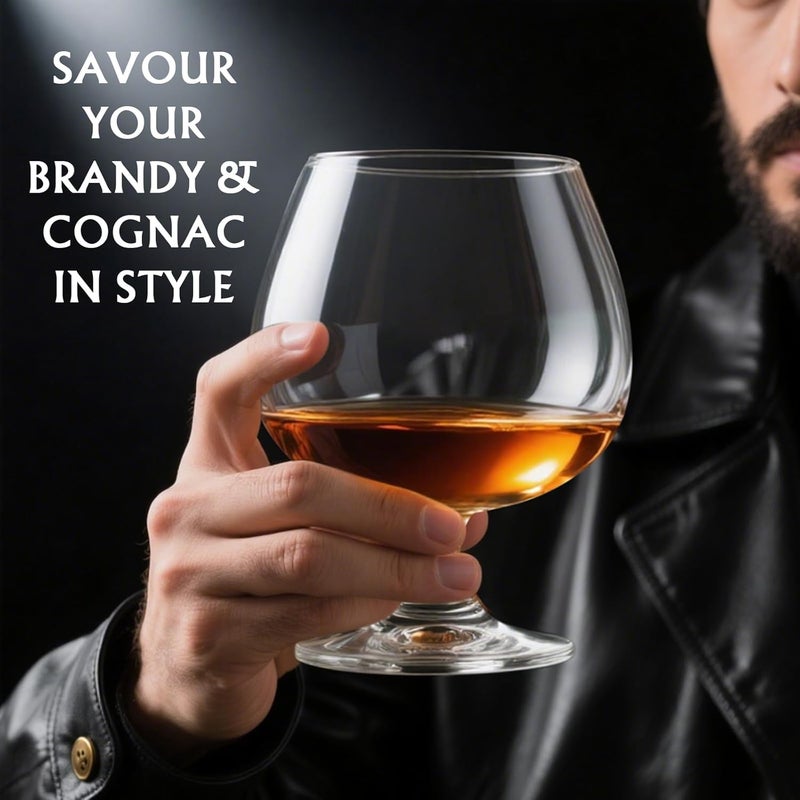 Physkoa 22 oz Large Brandy Snifter Glasses – Set of 4 Short Stem Giant Brandy & Cognac Glasses for Bourbon, Scotch, Tequila, Rum, Beer & Spirits - Image 5