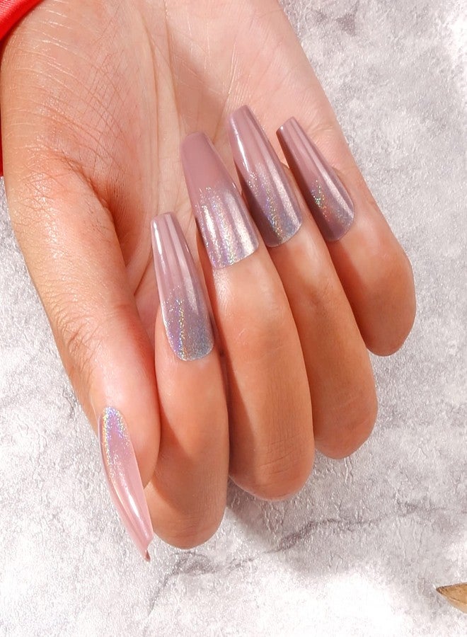 MLEN DIARY Press on Nails Coffin Medium Fake Nails Acrylic Full Cover Stick on Nails Valentines False Nails for Women and Girls (24 PCS) - Image 1
