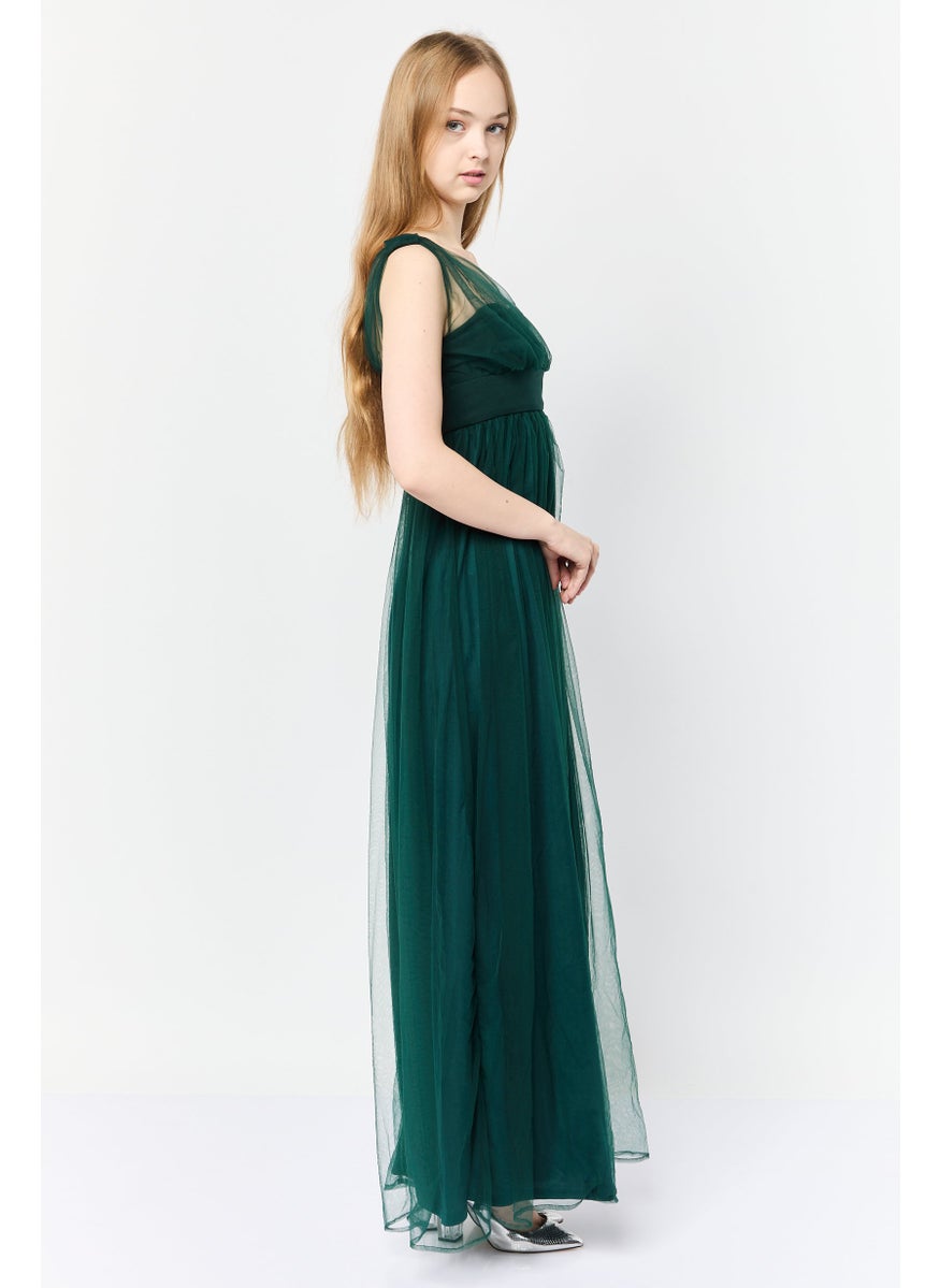 Lulus Women Mesh Casual Maxi Dress, Green  - Image 3