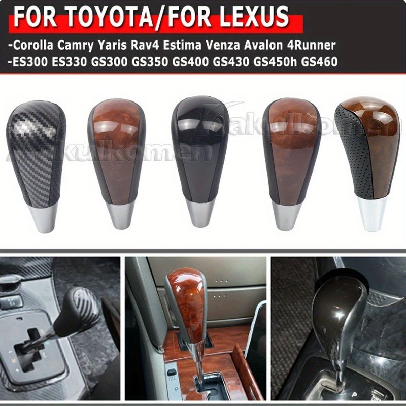 Car Shift Knob Lever Mahogany Cover Beige Leather Interior Universal Auto Accessories - Image 3