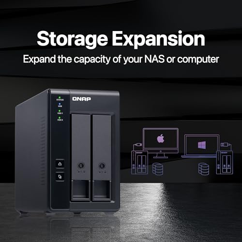 QNAP TR-002-A-US 2 Bay USB Type-C Direct Attached Storage (DAS) with Hardware RAID (Diskless) - Image 3