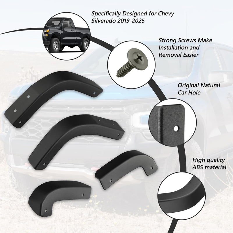 TECHPICCO Mud Flap Delete for Chevy Silverado 2019-2024 - Image 3