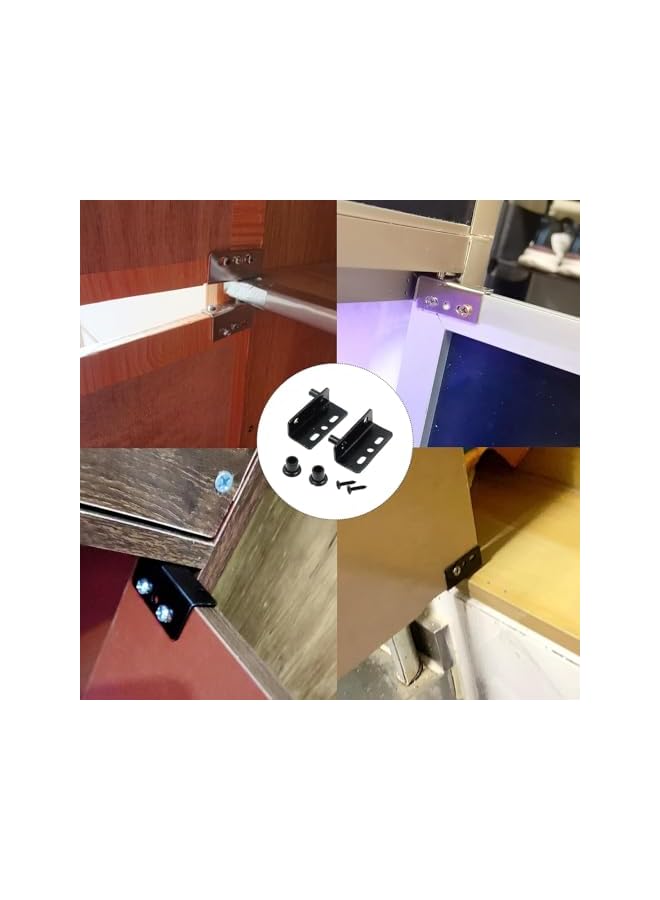 S-TOP 12Pcs Pivot Hinges 1.57" Concealed Hinges Heavy Duty Iron Hardware for Wood Door Furniture Cabinet Drawer (for 8mm Hole Black) - Image 2