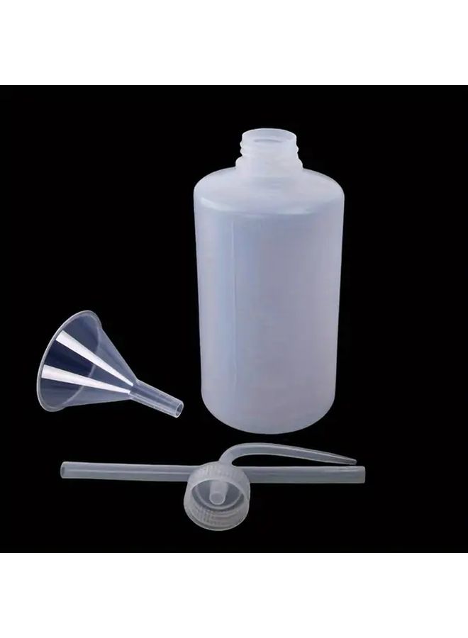 Plastic Squeeze Bottle With Funnel 500ml Wide Mouth Narrow Spout For Lab Cleaning Plant Care - Image 4