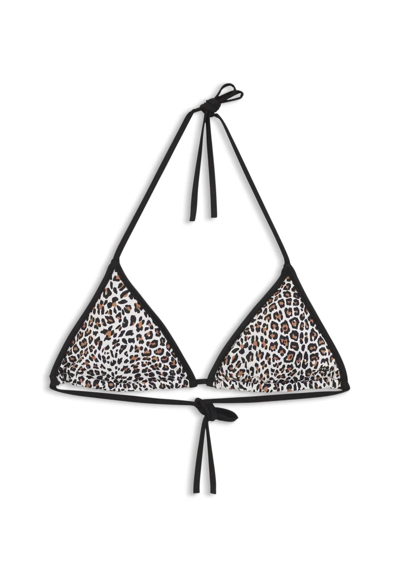 HUGO Patterned Triangle bikini top with stacked logos for Women | Best Price UAE