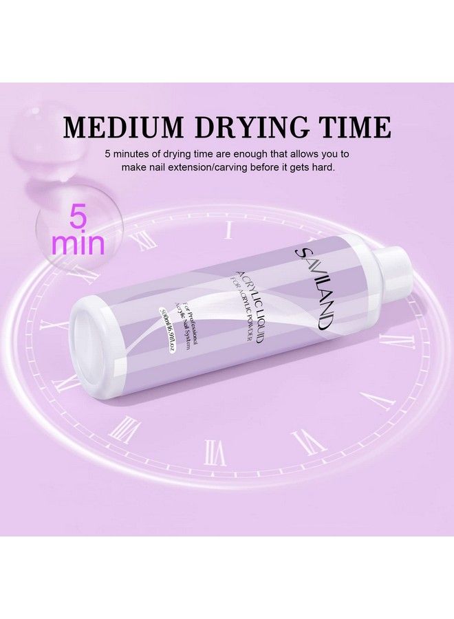 Saviland Acrylic Liquid 16.91Oz/500Ml Acrylic Liquid For Acrylic Powder Large Capacity Low Odor For Nail Extension & Carving Home Diy Nail Salon Use - Image 4