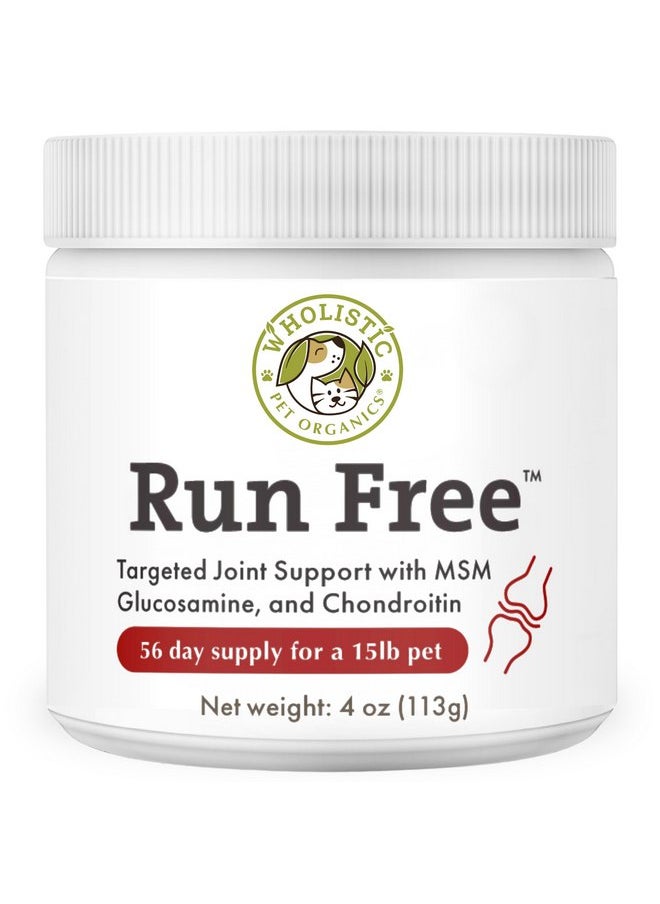 Wholistic Pet Organics Wholistic Pet Organics Run Free - 4 Oz - Dog Joint Supplement for Senior Dogs, Glucosamine Chondroitin MSM, Dog Vitamins, Cat Joint Pain Relief  - Image 1