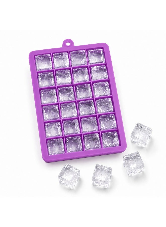 vsell24 Pack of 2-Silicone Ice Cube Tray with 24 Cubes – Flexible Reusable Ice Mold for Freezer, Easy Release Ice Cube Maker for Water, Juice, Coffee & Cocktails - Image 2