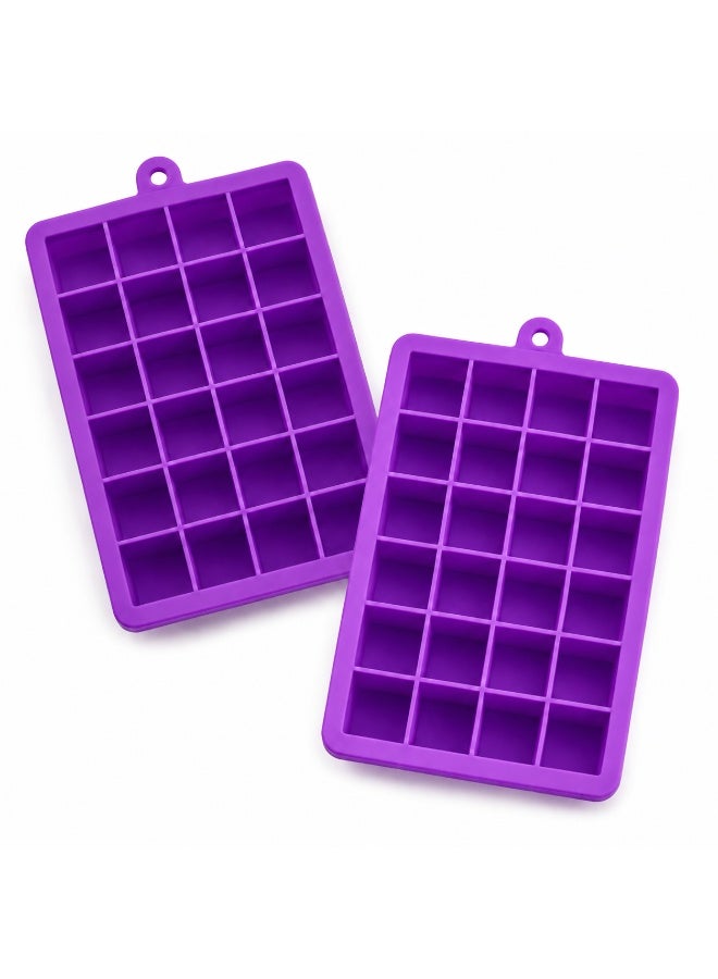 vsell24 Pack of 2-Silicone Ice Cube Tray with 24 Cubes – Flexible Reusable Ice Mold for Freezer, Easy Release Ice Cube Maker for Water, Juice, Coffee & Cocktails - Image 1