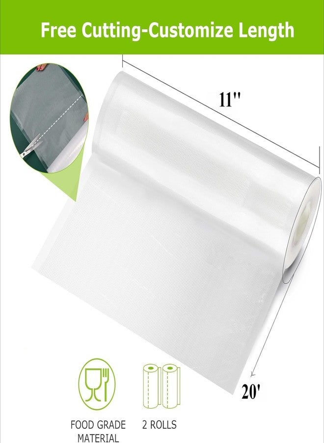 DOTUHAO Vacuum Sealer Rolls, 11" x 20' Food Storage Bags, Plastic Bags for Food, Vacuum Sealer Bags, Perfect for Food Storage, Sous Vide, and Meal Preparation, Lock Fresh (2 Pack, 11" x 20') - Image 2