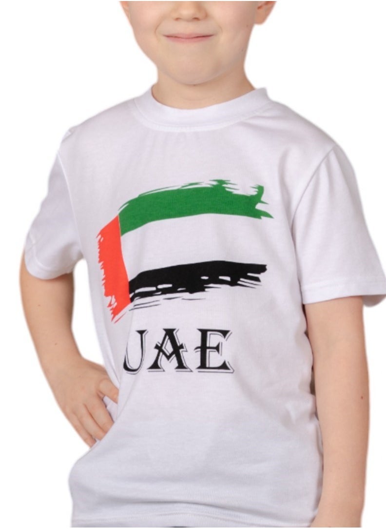 D'Daniela Boys UAE National Flag T- Shirt - White - Image 3