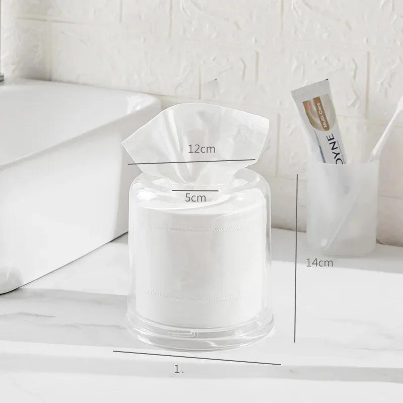 Transparent Acrylic Tissue Box : Compact Round - Durable Long-Lasting Tissue Holder - Eco-Friendly for Home Office Living Room Workspace - Image 1