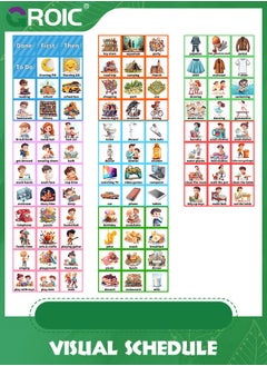 GROIC Kids Visual Schedule Calendar Chart, 2 in 1 Autism Daily Chore Routine Chart With 96 Cards,Kids Visual Behavioral Tool Wall Planner for Home,Morning Bedtime Routine Chart for Toddlers  - Image 5