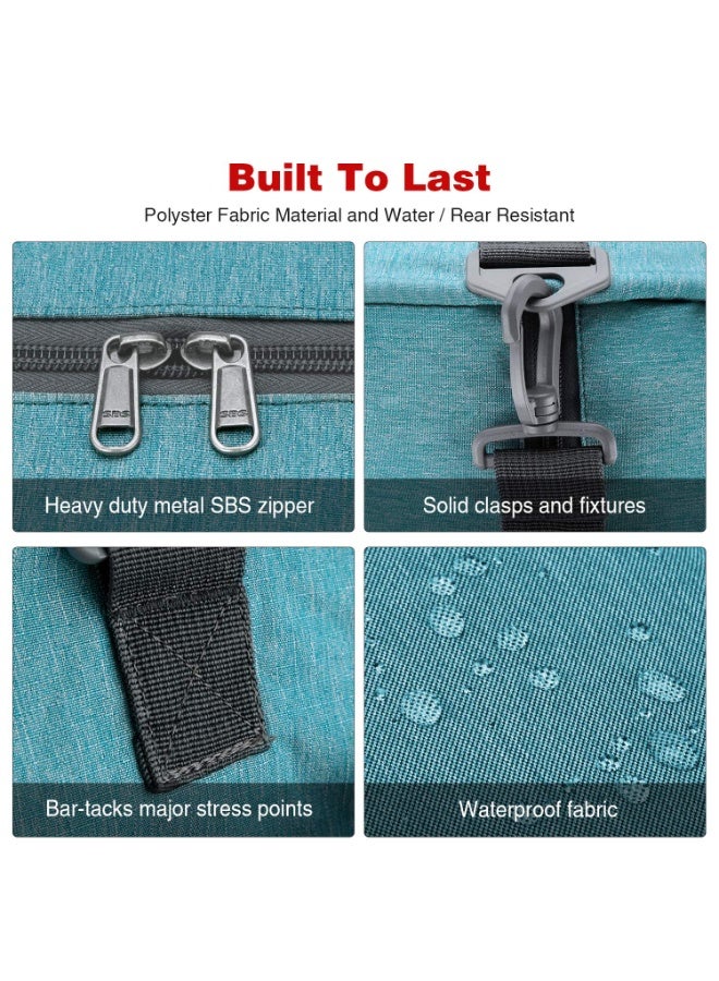 كان واي حقيبة سفر كانواي 65 لتر، حقيبة قابلة للطي لعطلة نهاية الأسبوع مع حجرة للأحذية للرجال والنساء، مقاومة للماء والتمزق، لون أزرق تيفاني - Image 3