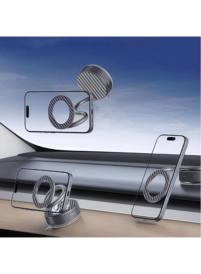 يوفو حامل الجوال المغناطيسي YOUFO – تثبيت بشفط الفاكيوم (Vacuum Suction)، مغناطيس N52 فائق القوة، دوران 360° كامل، متوافق عالمياً (iPhone & Android). - Image 2