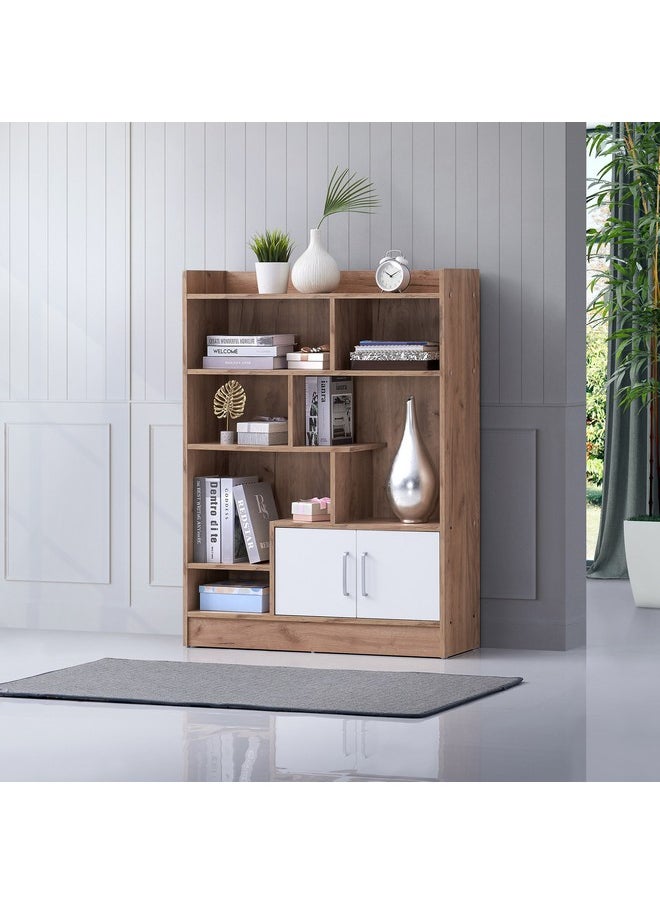 Home Box Alford Elora 2-Door Book Case with Shelf 120 x 90 x 29.5 cm  - Image 1