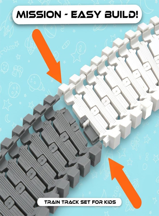 SNAPTRON Space Race Track, Space Train Track Set, 143PCS DIY Flexible Tracks Toys for Boys 7-14 Years| Train Set for Kids with 1 Mini Star Projector, 1 Light Up Car & 2 Astronauts Toy for Kids - Image 4